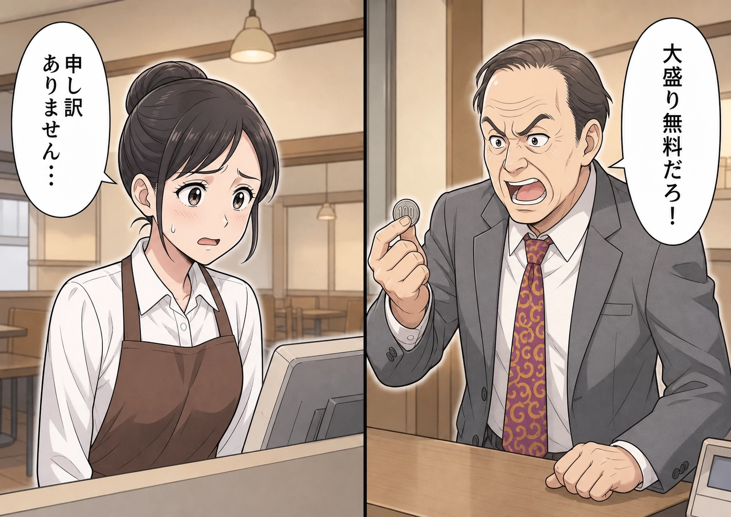 「前まで大盛り無料だっただろ！今日もタダにしろ」一度もやっていないサービスを毎日言い張るセコい客！ランチのピークに怒鳴り散らし→行列に並んでいた常連の女性がすっと前に出て・・・のメイン画像
