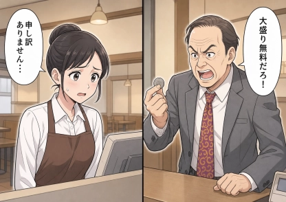 「前まで大盛り無料だっただろ！今日もタダにしろ」一度もやっていないサービスを毎日言い張るセコい客！ランチのピークに怒鳴り散らし→行列に並んでいた常連の女性がすっと前に出て・・・