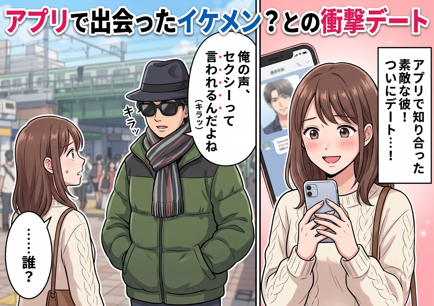 マッチングアプリで出会った普通にカッコいい彼!ドキドキの初デートに現れたのは、怪しい厚着の不審者!?その正体とは・・・のメイン画像