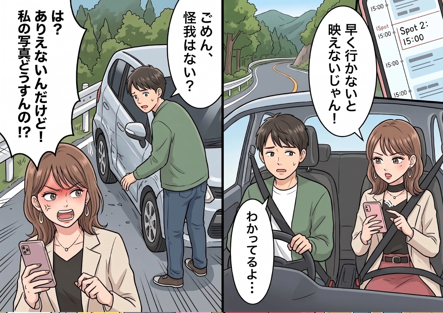 SNS映え命の彼女と念願のドライブ旅行へ!しかし予想外のトラブルが発生・・・彼女がとった信じられない行動に百年の恋も冷めた話のメイン画像