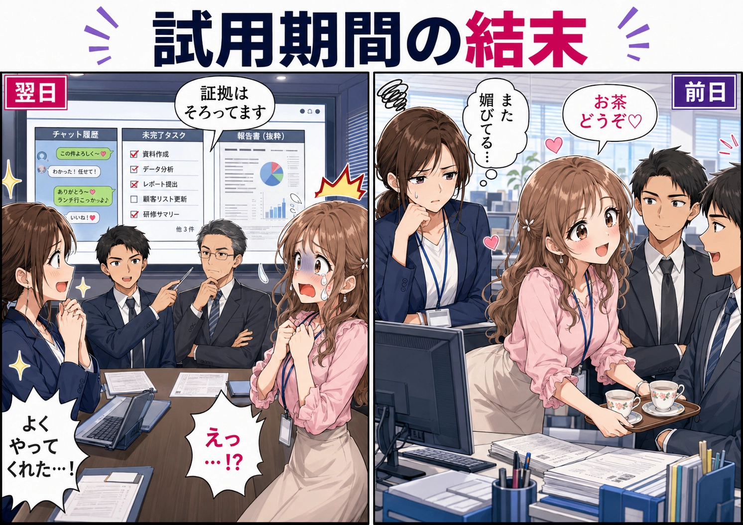 後編/【モンスター新入社員】仕事をせず男性社員に媚びるだけの新人。注意しても周囲は彼女の味方で孤立する私・・・も、まさかの人物が救ってくれた話のメイン画像