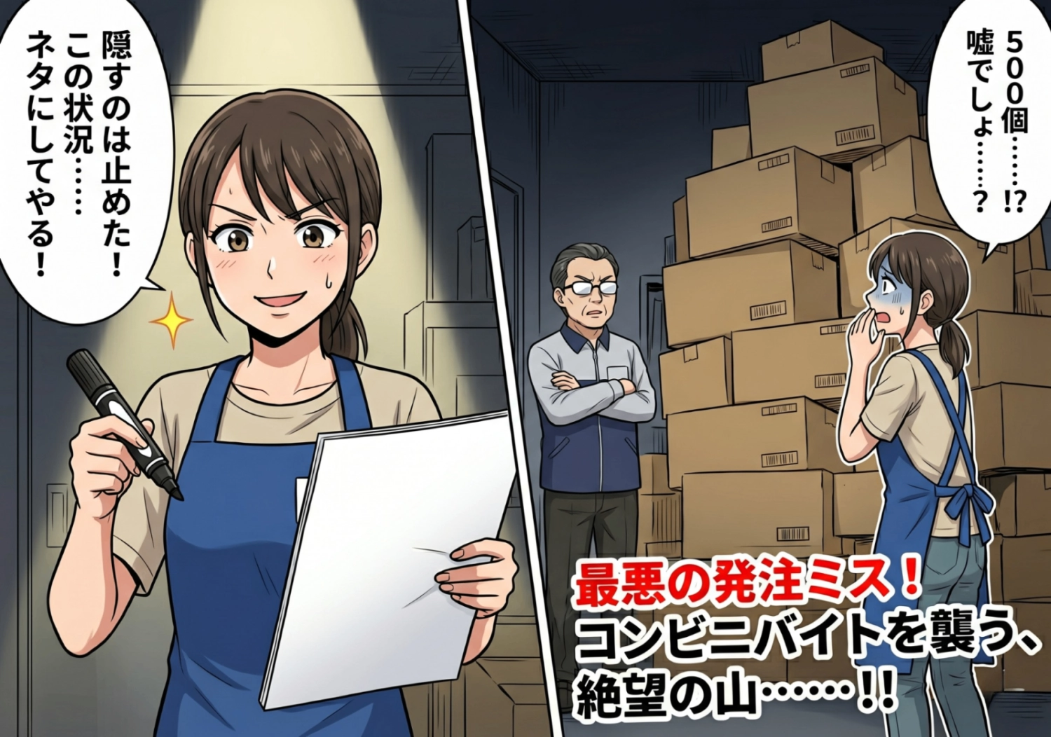 退屈なコンビニバイトの悲劇!発注数を1桁間違え「いつもの10倍」の商品が届く大惨事に。絶望の淵に立たされた私がとった、前代未聞の行動とは・・・!?のメイン画像