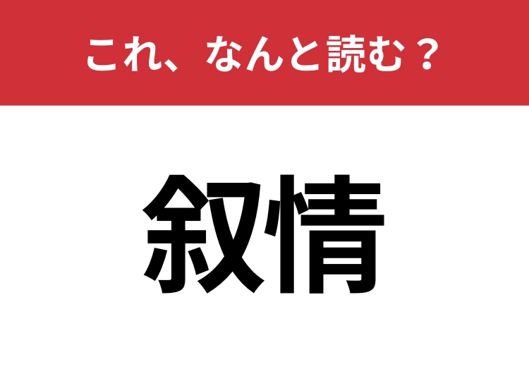 【叙情】はなんと読む？意外と難しいこの漢字！のメイン画像