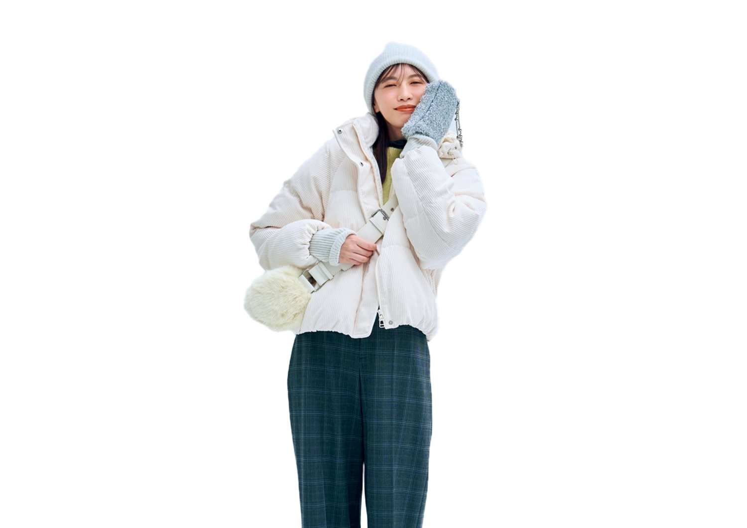 保温効果があるのにオシャレ！グレーチェックパンツでつくる防寒コーデ【毎日コーデ】