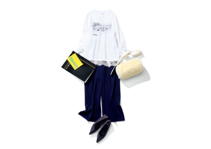 気負わずおしゃれに！ロンT×レース見せの休日コーデ【毎日コーデ】