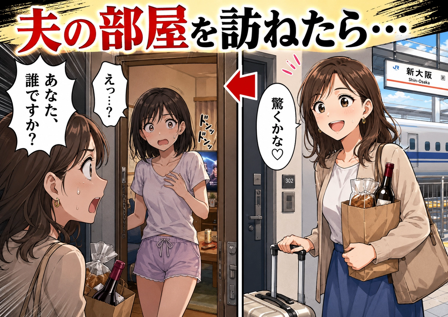 「あなた、誰ですか？」単身赴任中の夫の家にいた見知らぬ美女。不倫を確信した私が、そこで目撃した〝まさかの真相〟とは・・・！？のメイン画像
