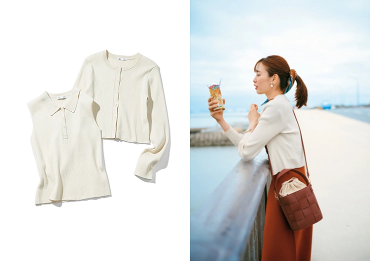 ニットポロアンサンブル