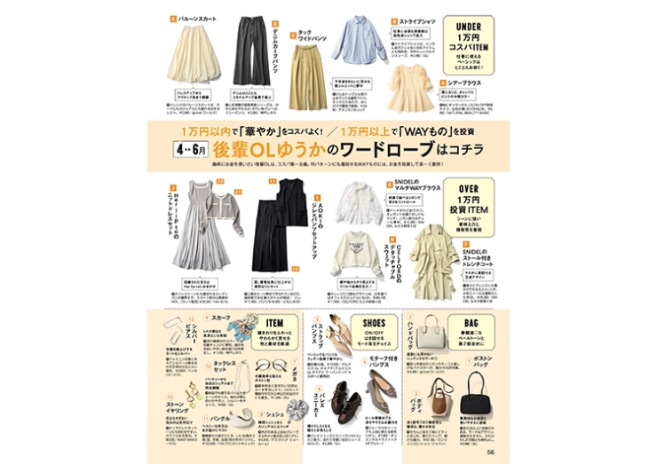 andGIRL春号 着回しスペシャル 後輩OLゆうかのワードローブ