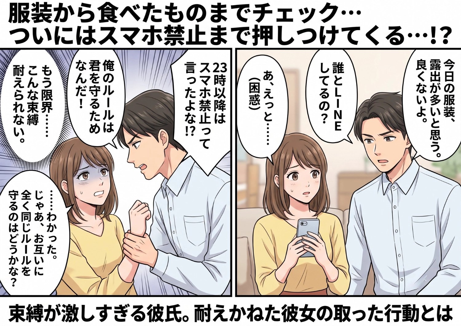 彼氏の異常な愛情がエスカレート！食事からスマホの利用時間まで全てを支配しようとする男に提案した、ある「ルール」とは？のメイン画像