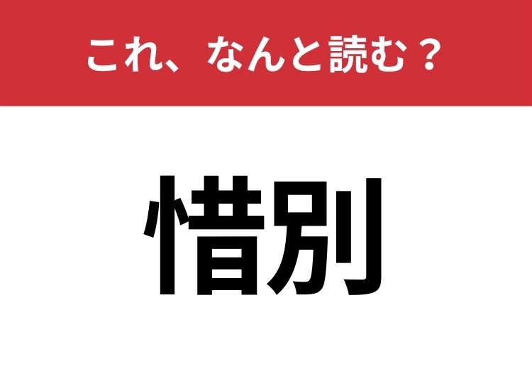 【惜別】はなんと読む？読めないと恥ずかしい！のメイン画像