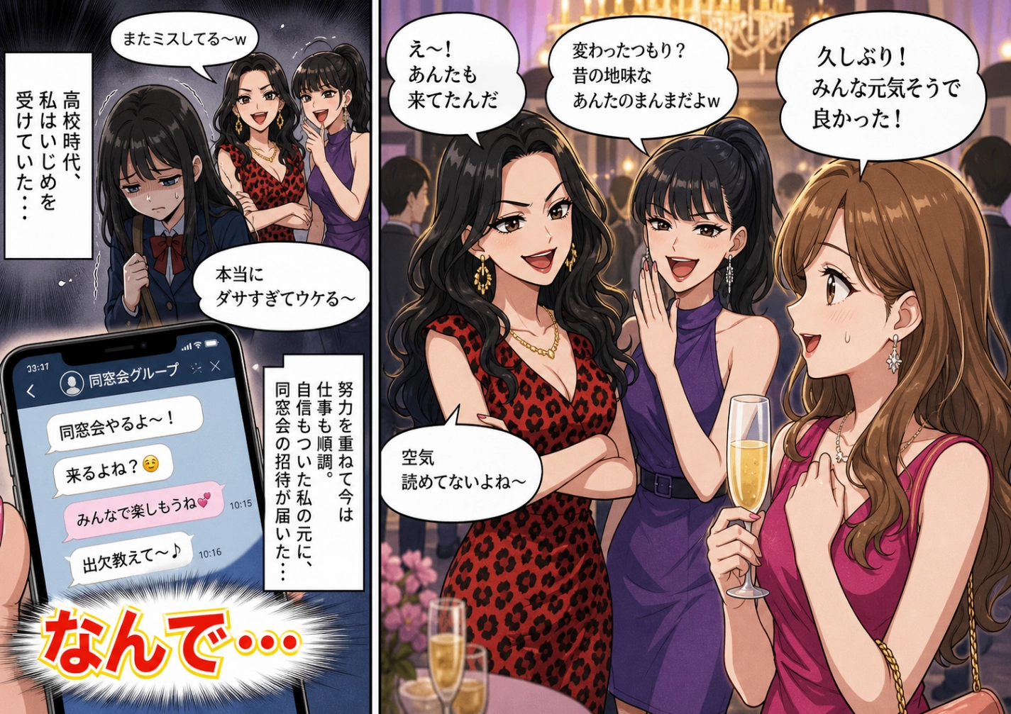 高校時代のいじめを乗り越えた私、同窓会での逆転劇!のメイン画像