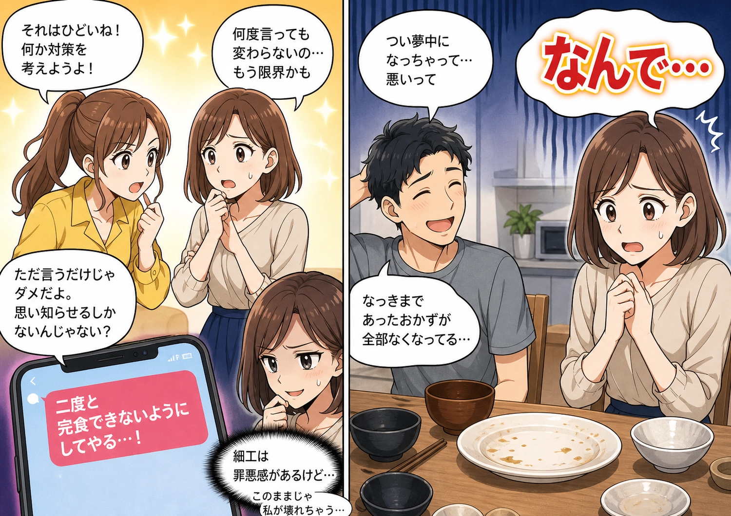 「食い尽くし夫」に悩む新妻が仕掛けた復讐劇！まさかの展開で夫婦関係は修復へ？のメイン画像