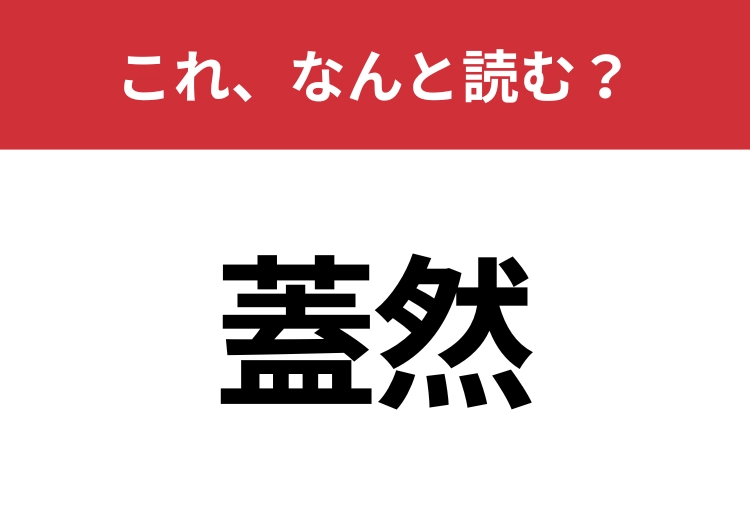 【蓋然】はなんと読む？「必然」の反対語、知ってる？のメイン画像