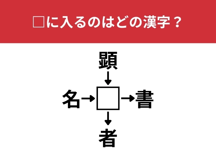 【漢字クロスワードクイズ】名□、顕□、□書、□者に当てはまる漢字は?小学校で習ったはずでも難問かも?のメイン画像