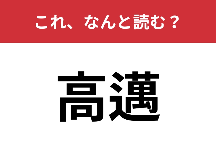 【高邁】はなんと読む？志が高いことを表します！