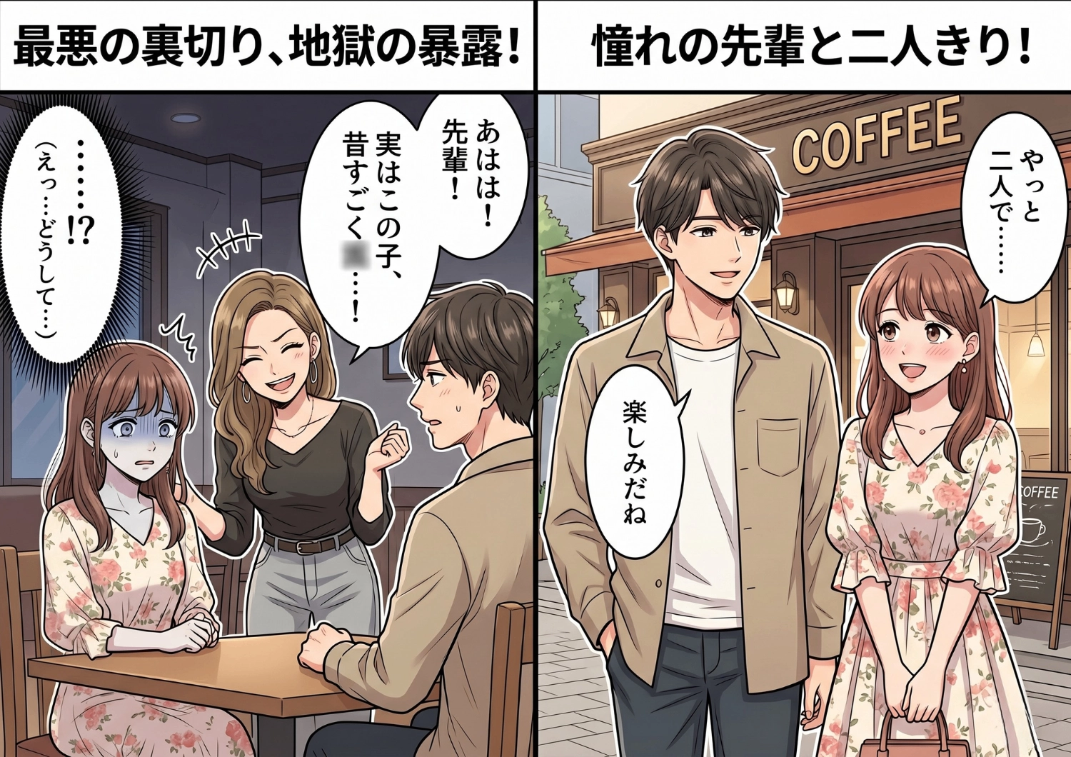憧れの先輩との初食事会！しかし、自称〝親友〟がまさかの乱入！？私のコンプレックスをあざ笑う暴走に、場の空気が凍りつくことに・・・のメイン画像