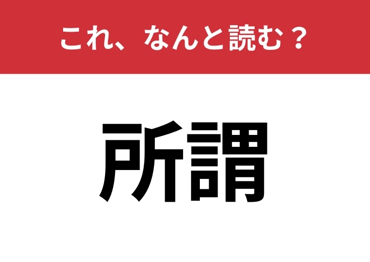 【所謂】はなんと読む?よく使われる言葉でも間違える人がほとんど!?のメイン画像