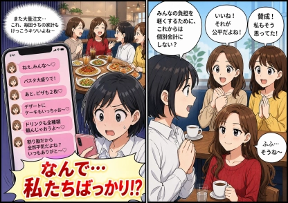 ママ友ランチ会での割り勘問題に驚愕の展開！