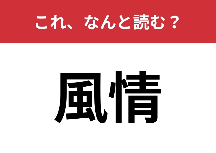 【風情】はなんと読む？正しい読み方で読めていますか？のメイン画像