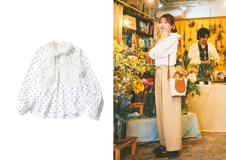 andGIRL春号 着回しスペシャル 後輩OLゆうか 登場回数2位 マルチWAYブラウス