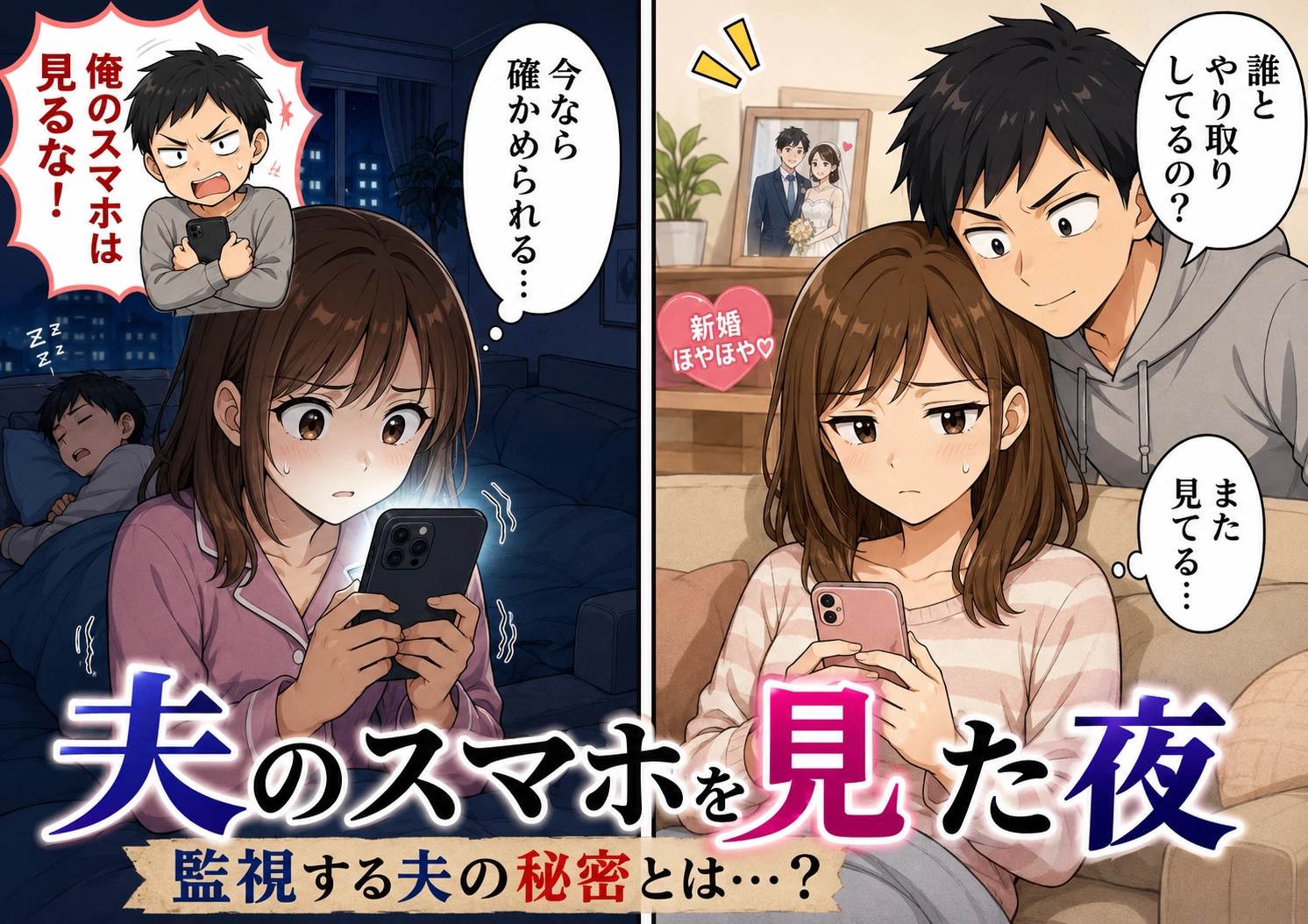 【不倫疑惑】「夫婦に秘密はなしだろ」私のスマホを監視するのに自分は秘密主義の夫。寝ている間に覗いたスマホに隠された衝撃の真実とは!?のメイン画像