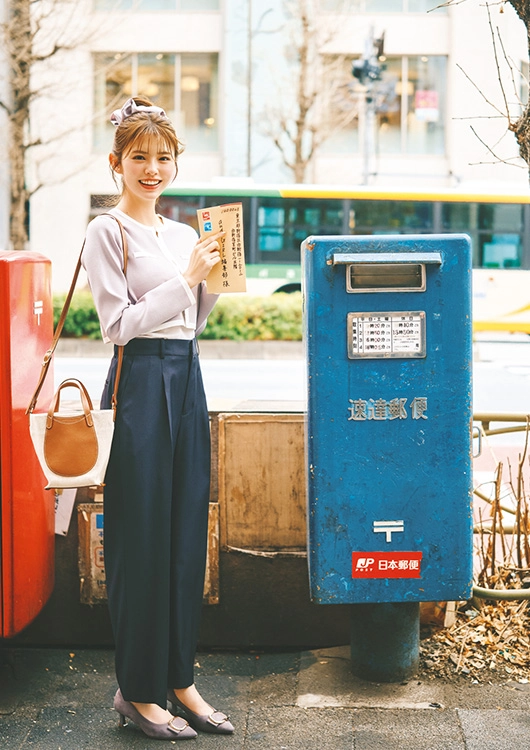 毎日コーデ　鈴木ゆうか　ニットカーディガン&times;パンツ