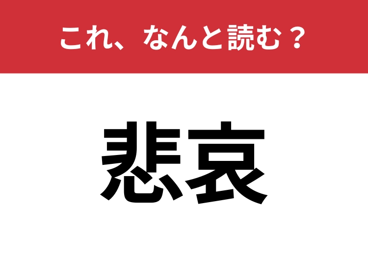 【悲哀】はなんと読む？意外と難しいこの漢字！のメイン画像