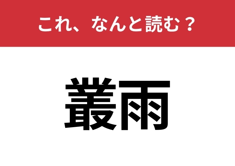 【叢雨】はなんと読む？知っていたら博識！のメイン画像