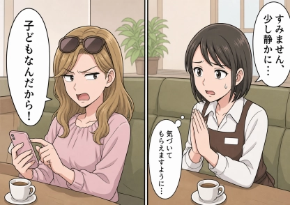 「子連れに厳しいお店で最悪」土足でソファに飛び乗りクッションを投げ合う子どもを放置しスマホ片手に笑う母親！優しくお願いしたら2日後に「店主に怒鳴られた」とSNSにウソを書かれ・・・