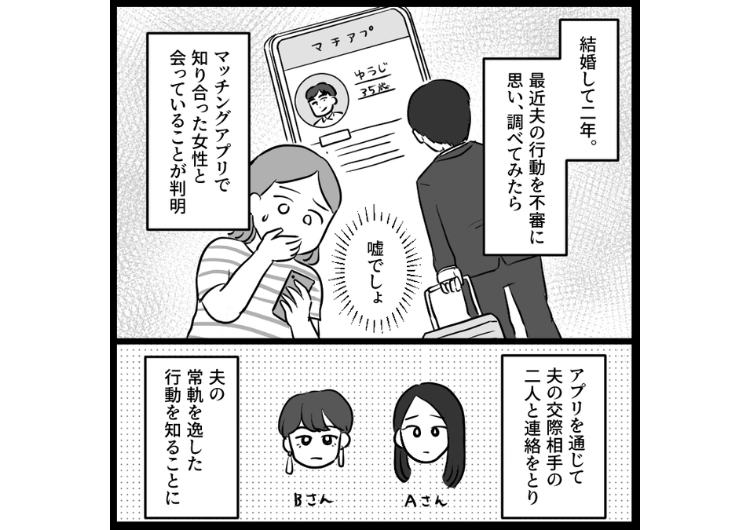 「毎週末は地方に出張だから家に帰らない」急に出張が増えた夫の行動を怪しんで調査した結果、既婚者ということを隠して不倫しまくってた夫！不倫相手と協力して夫に復讐するために・・・のメイン画像