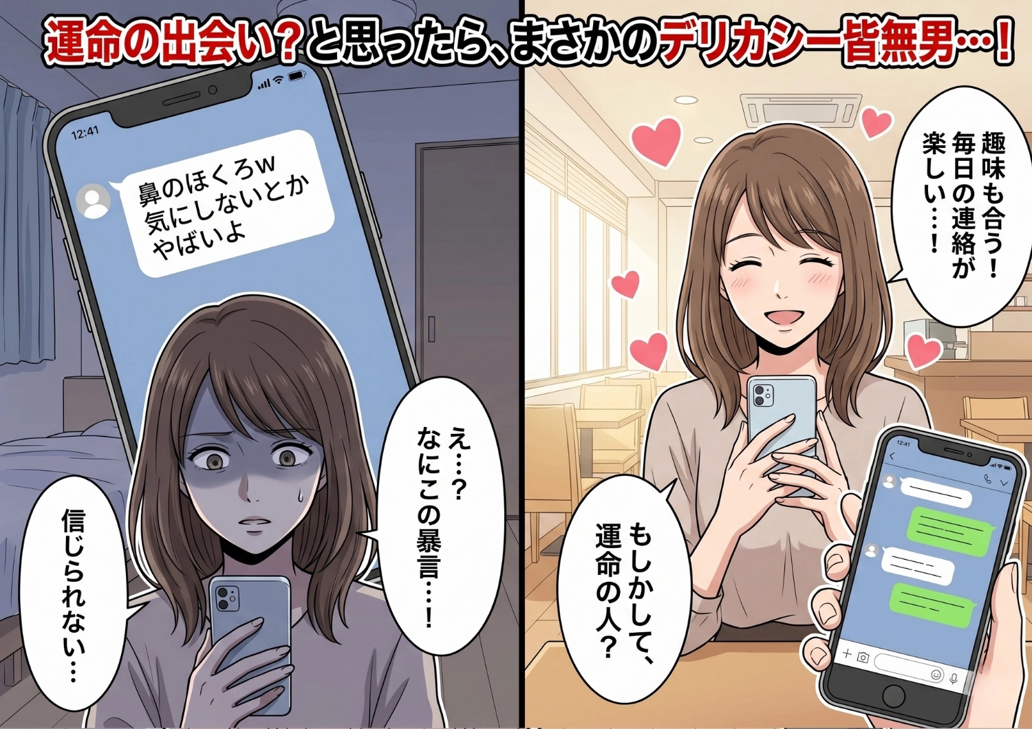 順調なマッチングアプリでの出会いを一変させた信じられない暴言！絶望のどん底に突き落とされたアラサー女子が最後に掴んだ、誰もが驚くスカッと痛快な結末とは？のメイン画像