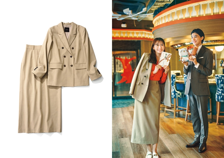 andGIRL春号 着回しスペシャル 登場回数1位 ジャケット&スカートセットアップ