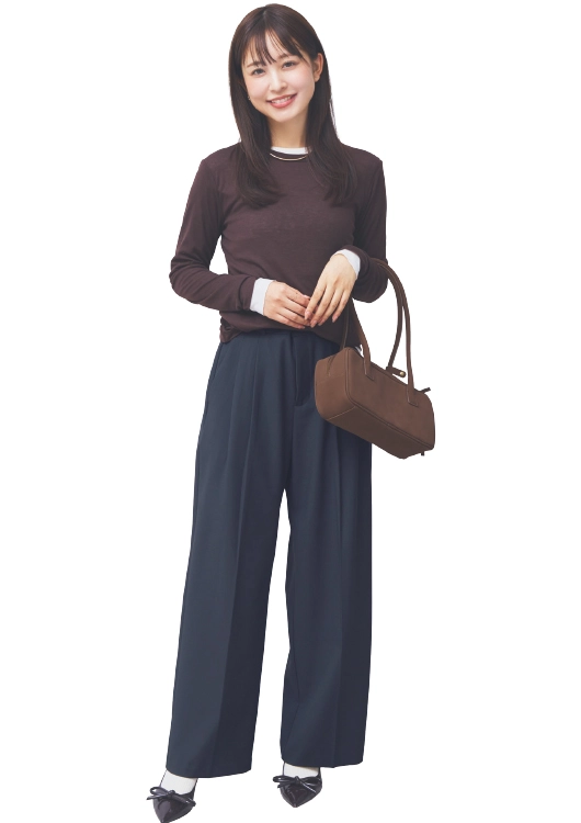 絶妙に透け感のある素材だからレイヤードが素敵に見える！【Total】¥8,550