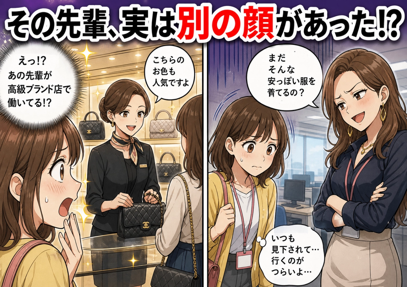 高飛車な先輩の裏の顔！私が目撃した衝撃の真実が職場を揺るがすのメイン画像