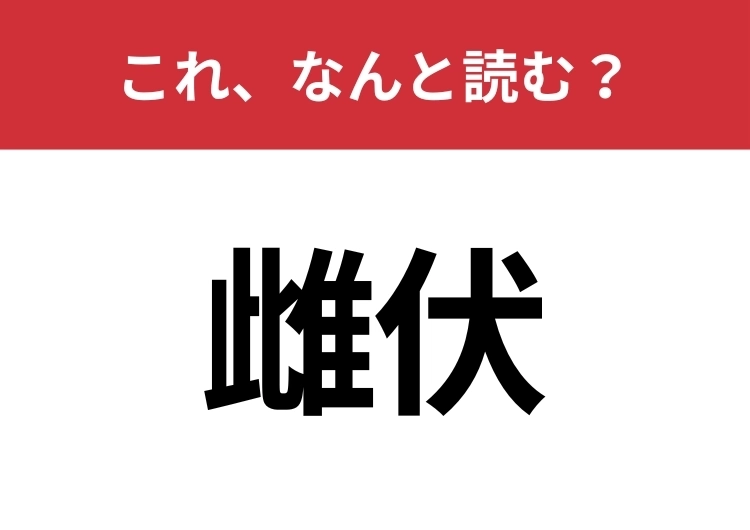 【雌伏】はなんと読む？意外と知らないこの漢字！のメイン画像