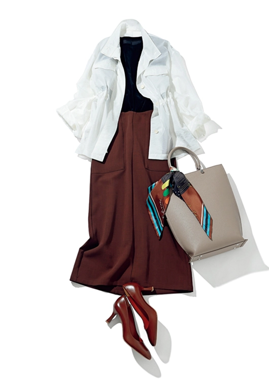 ベーシックカラーで大人っぽレディ通勤コーデ