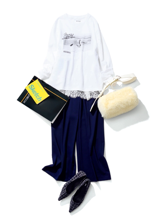 【毎日コーデ】年中使えるロンTを着てカフェで作業 【毎日コーデ】年中使えるロンTを着てカフェで作業