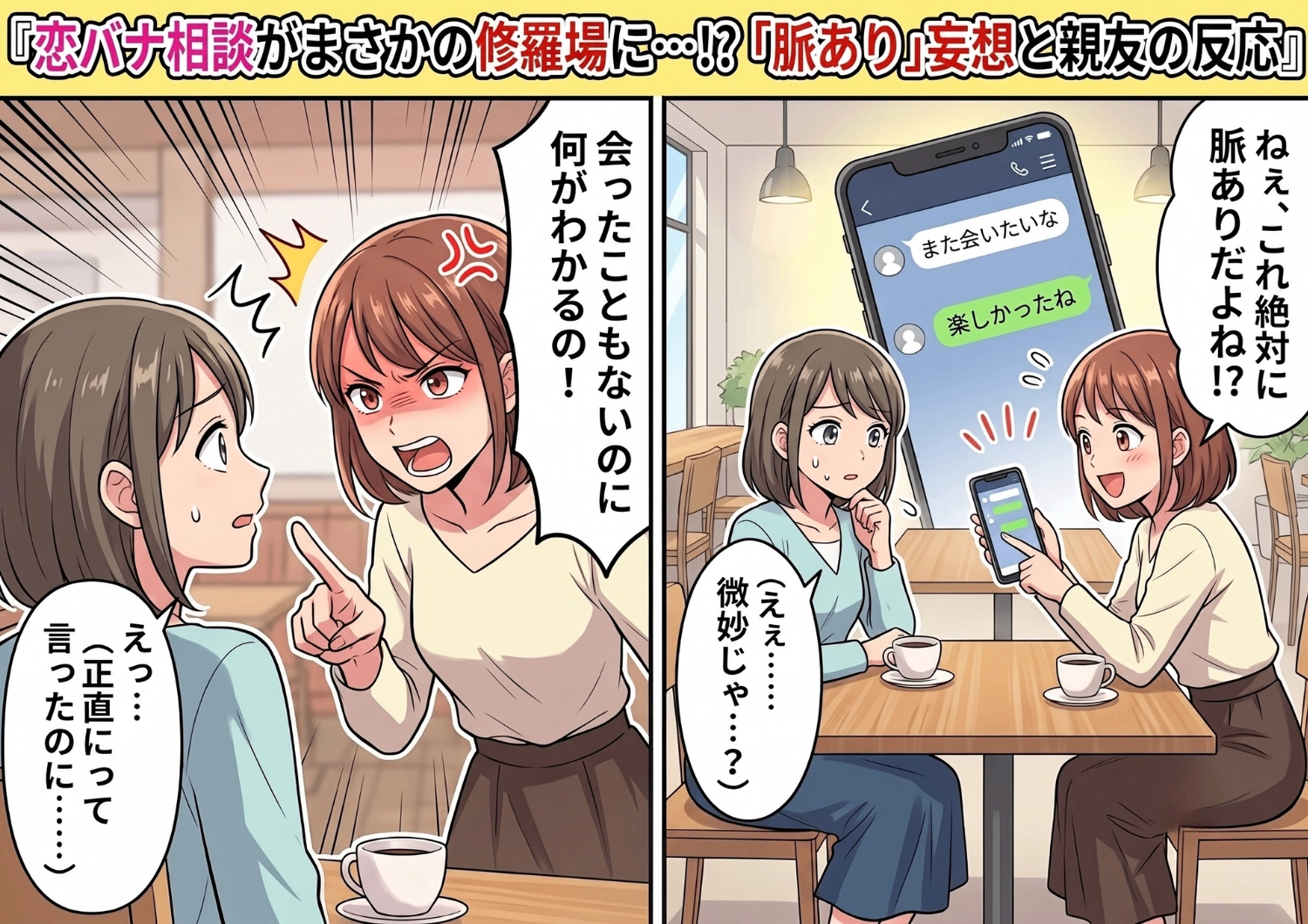 「これって脈あり？」親友の恋愛相談に正直に答えたらまさかの逆ギレ！しかし彼女を待ち受けていた衝撃の真実とは・・・のメイン画像