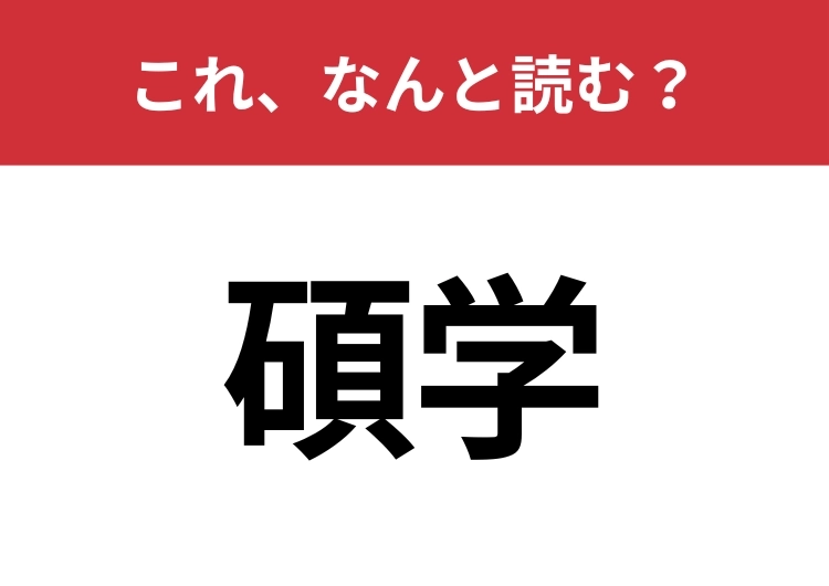 【碩学】はなんと読む？知識人なら知ってるはず！のメイン画像