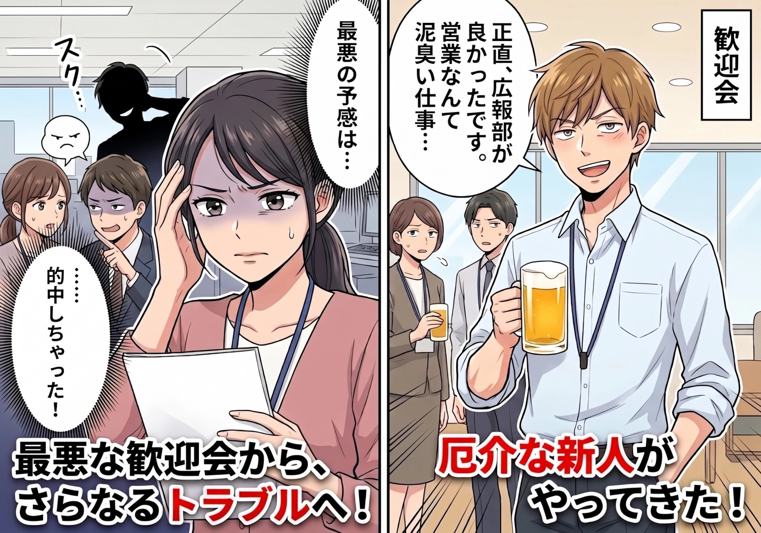 「本当は広報部希望でした」異動初日に言い放った勘違い男。後輩にミスを押し付け、先輩の手柄を横取りし続けた彼が、大口の商談でまさかの事態に直面して・・・！？のメイン画像