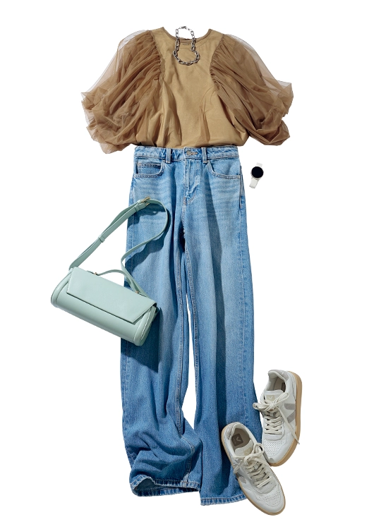 小技なしでこなれるきれいめデニムコーデ