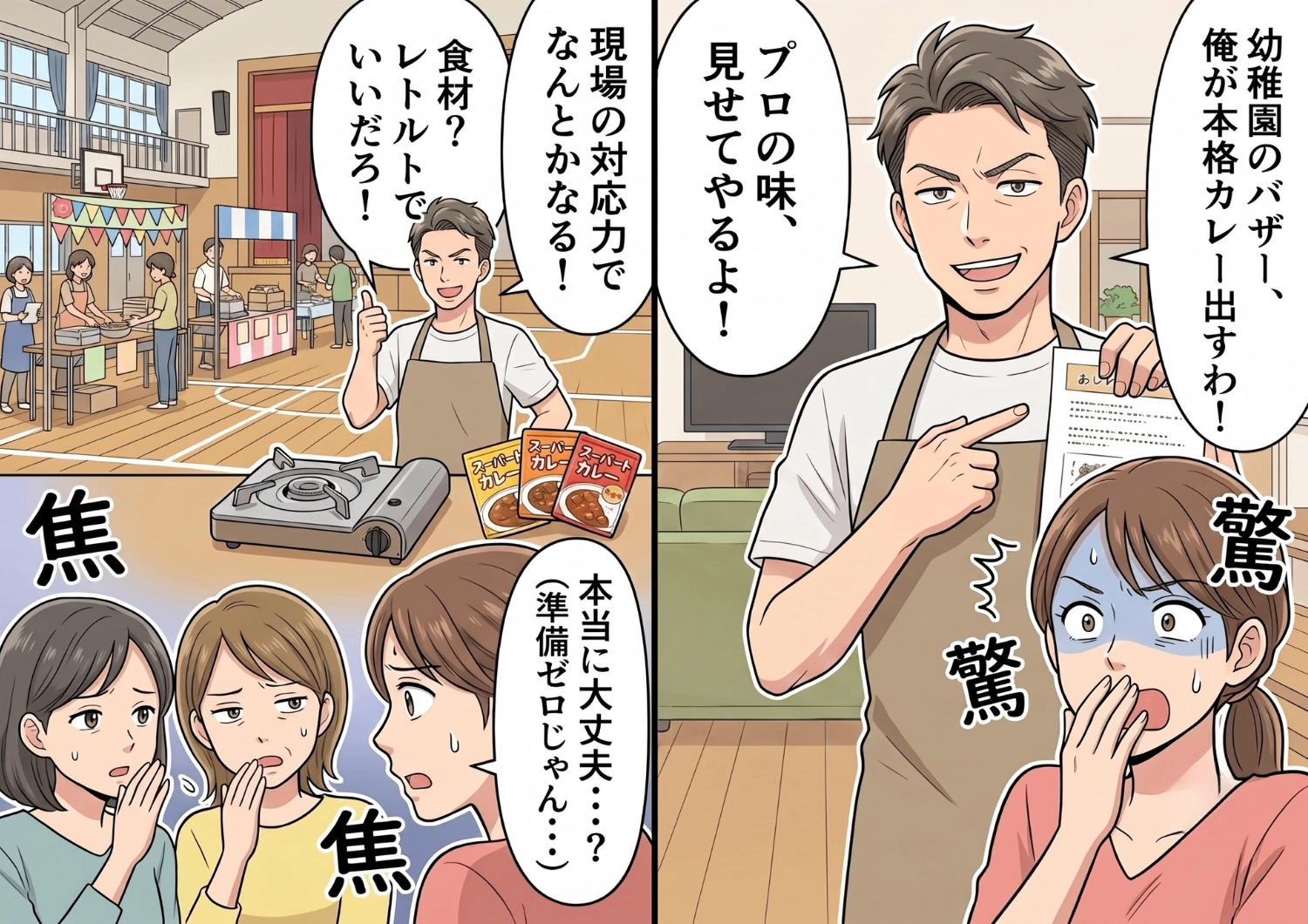 料理の腕前はレトルトオンリーの夫。幼稚園のバザーで「俺の本格カレーを出す」と勝手に豪語した結果・・・!?のメイン画像