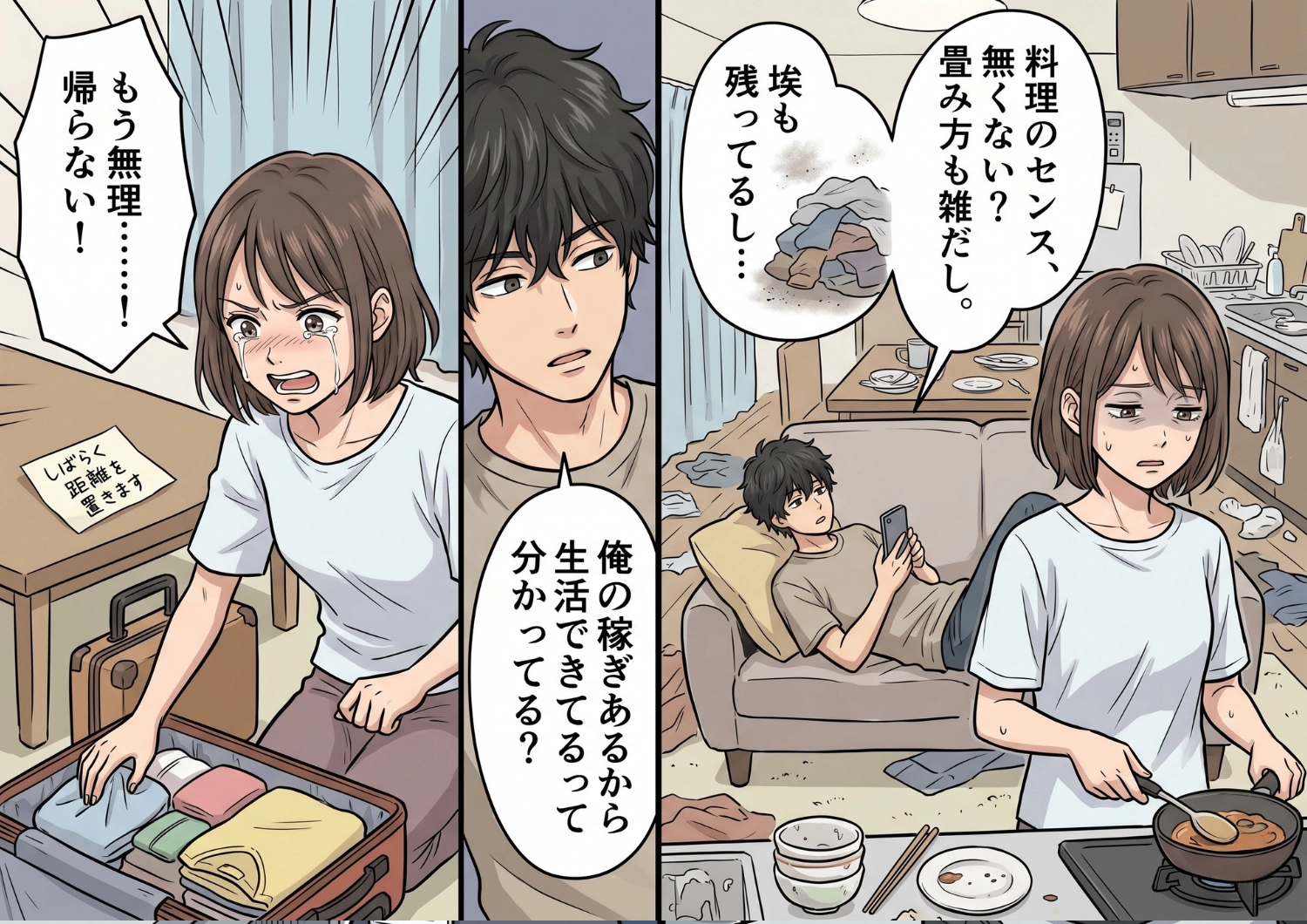 「料理のセンスないね」何もしないのにダメ出しばかりのモラハラ彼氏。我慢の限界に達した私が家出を決行した結果、まさかの衝撃的な展開が待っていました・・・!のメイン画像