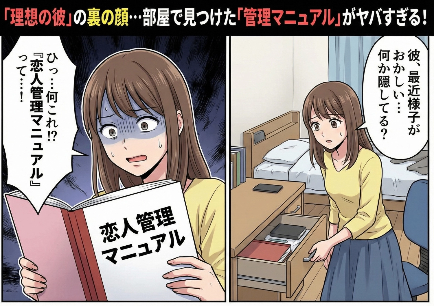 「他の男がいるなら行くのやめて」デート以外の予定も束縛する激重彼氏！驚愕の〝恋人管理マニュアル〟を見つけた私は、ある方法で彼氏に痛い目を見せてやった・・・のメイン画像