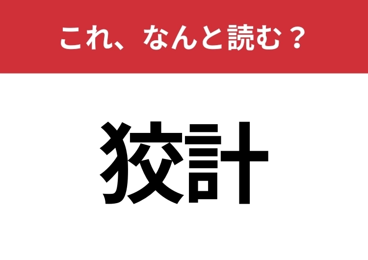 【狡計】はなんと読む?意外と難しいこの漢字!のメイン画像