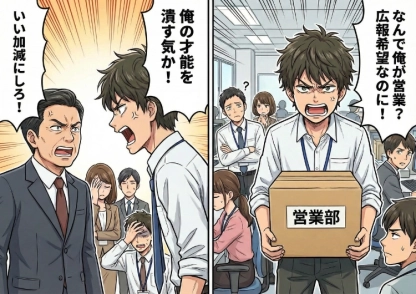 「俺の能力を評価しない会社が悪い」希望部署に入れず文句ばかりの男性社員。厳重注意にも反省せず社長室に直談判!→意外にも度胸を買われた彼は希望が叶ったかと思いきや・・・