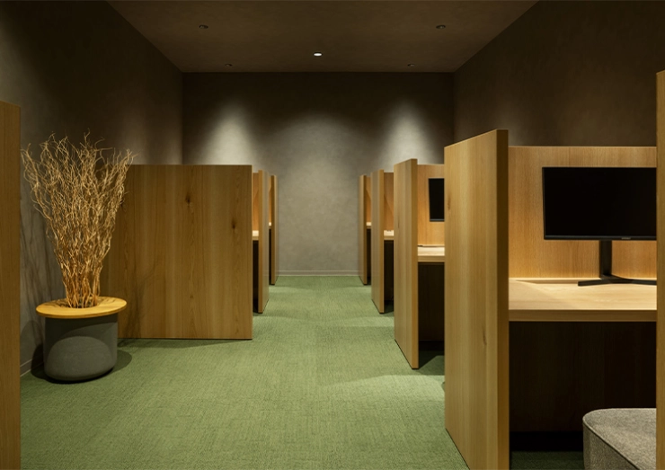 半個室もあるから集中して作業ができる