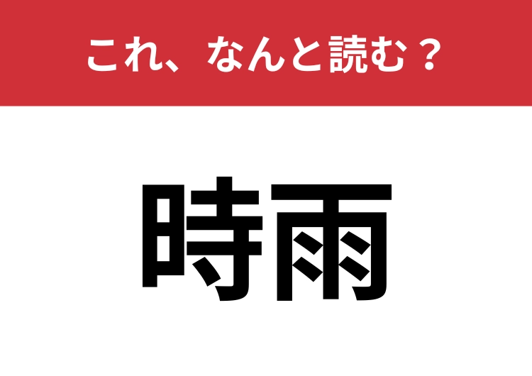 【時雨】はなんと読む？教養として知っておきましょう！
