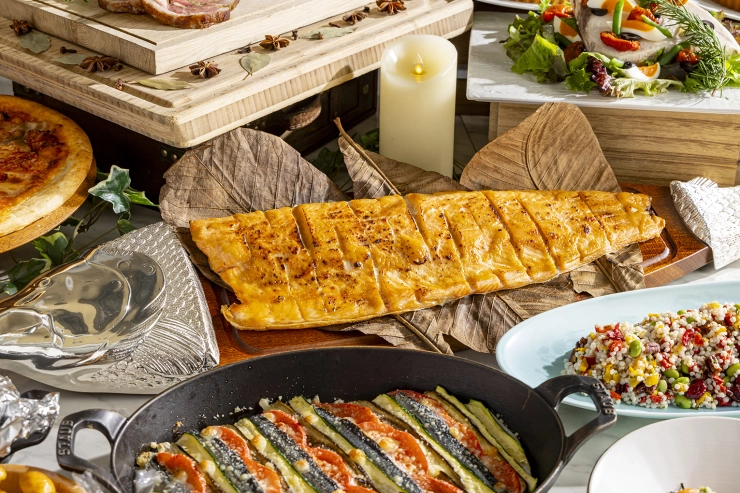 秋鮭の朴葉焼き 柚子味噌風味