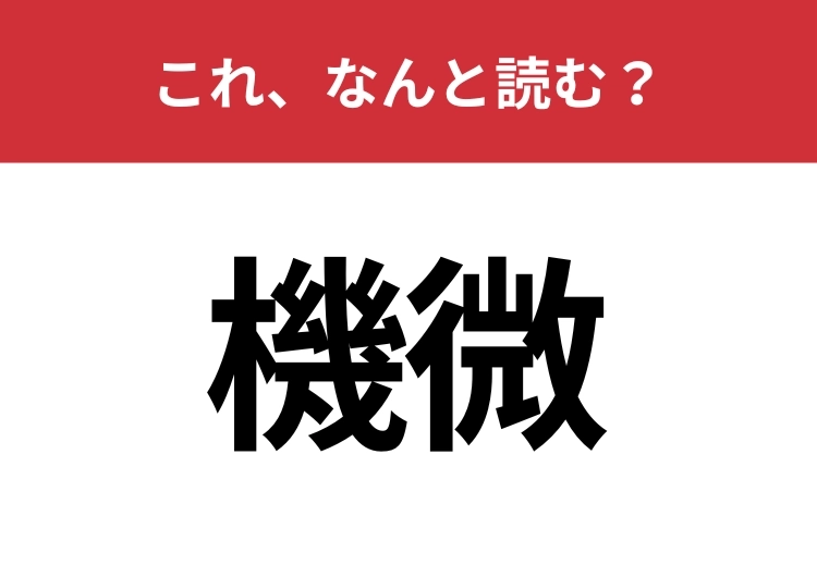 【機微】はなんと読む?社会人なら読めてほしい難読漢字!のメイン画像